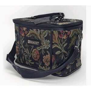 Vintage 1980s Jordache Floral Tapestry Makeup Travel Bag | Iconic Glam Carry-on